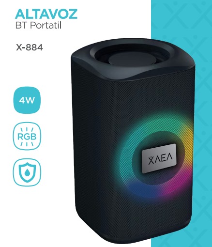 ALTAVOZ BT C/LUZ 3W X-884 - XAEA NEGRO