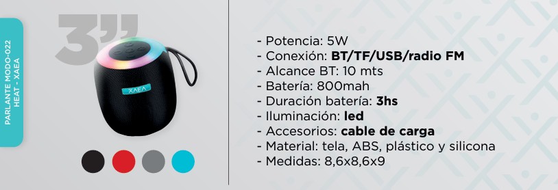 PARLANTE 3" - MODO-022 HEAT - XAEA - NEGRO