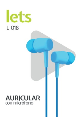 AURICULARES CON MICROFONO MODL-018 - LETS - AZUL