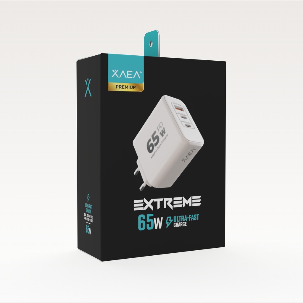 CARGADOR 220V X-616 EXTREME - 6,2A - 1USB + 2TC - XAEA - BLANCO