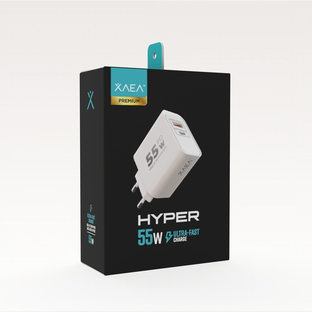 CARGADOR 220V X-516 HYPER - 5,4A - 1USB + 1TC - XAEA - BLANCO