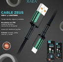 CABLE USB LIGHTNING X-104C - ZEUS - XAEA - DORADO