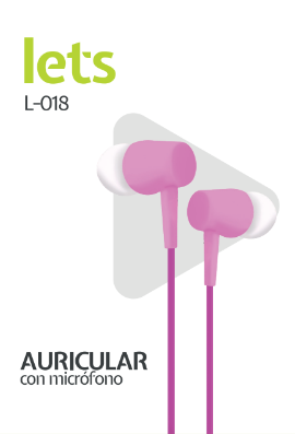 AURICULARES CON MICROFONO MODL-018 - LETS - ROSA