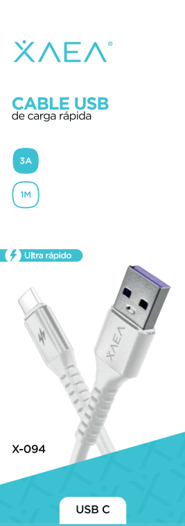 CABLE USB X-094 TIPO C - XAEA - BLANCO