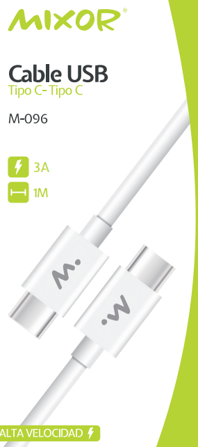 CABLE TIPO C A TIPO C M-096 - MIXOR - BLANCO