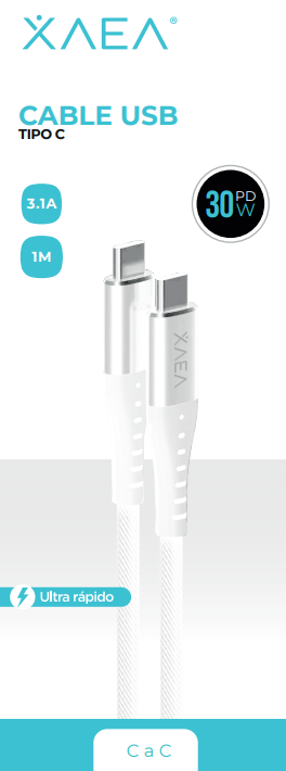 CABLE TIPO C A TIPO C X-097 - XAEA - BLANCO