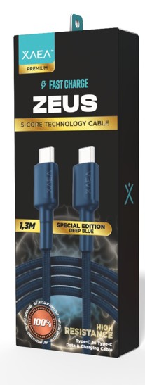 CABLE ZEUS TIPO C-C EDICION ESPECIAL X-00F2 - XAEA - DEEP BLUE