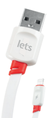 CABLE USB L-093 LIGHTNING - LETS - BLANCO