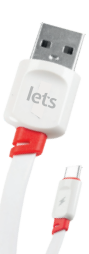CABLE USB L-093 TIPO C - LETS - BLANCO