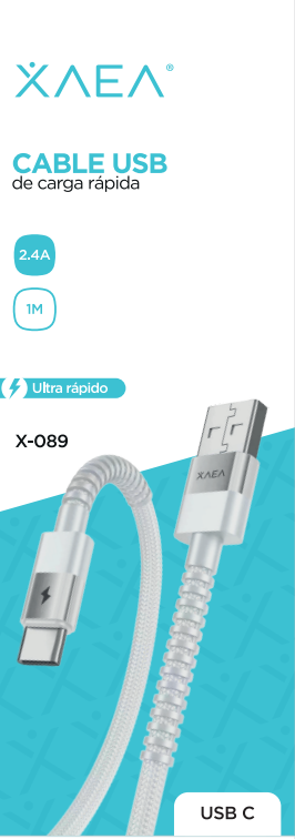 CABLE USB X-089 TIPO C - XAEA - BLANCO