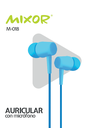 AURICULARES CON MICROFONO M-018 - MIXOR - AZUL