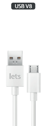 CABLE USB MICRO L-073  LETS - BLANCO