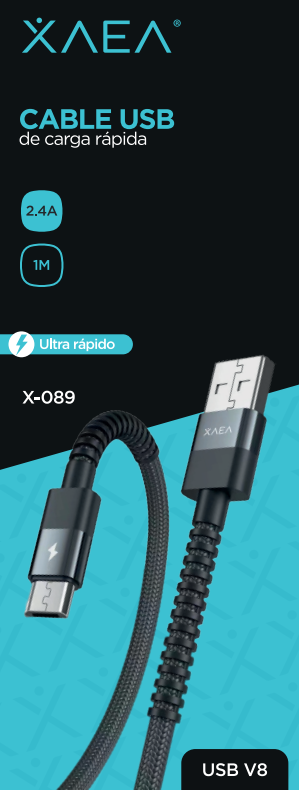 CABLE USB X-089 MICRO - XAEA - PLATA