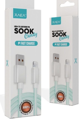 CABLE USB LIGHTNING X-092 - SOOK CANDY - XAEA - VERDE
