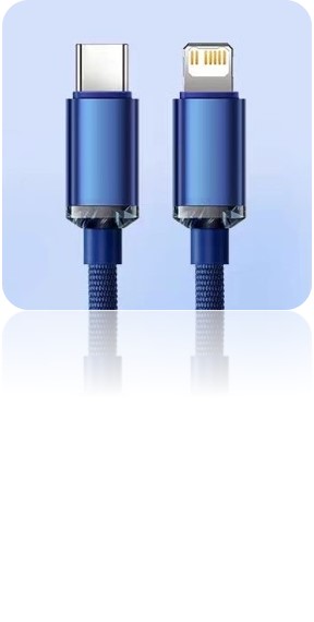 CABLE TIPO C - LIGHTNING X-098 - ATHENEA - XAEA - AZUL METAL