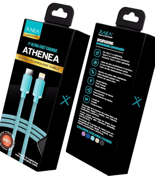 CABLE TIPO C - LIGHTNING X-098 - ATHENEA - XAEA - CELESTE