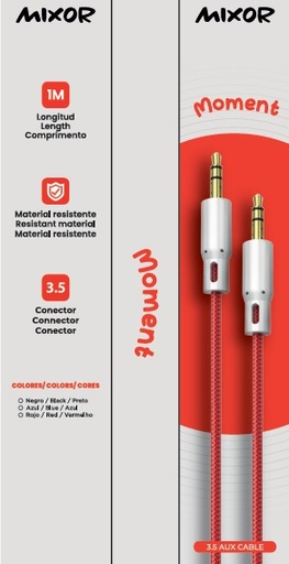 [CABM01B0327] CABLE AUX 3,5 M-001 - MOMENT MIXOR ROJO
