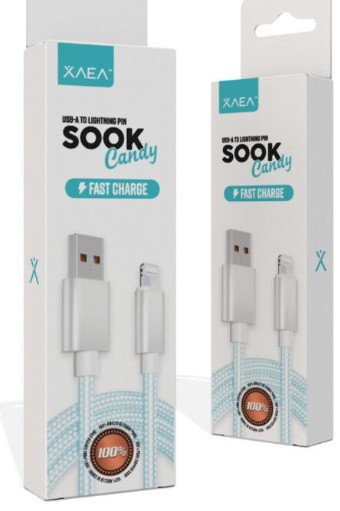 [CABX0809214] CABLE USB LIGHTNING X-092 - SOOK CANDY - XAEA - CELESTE
