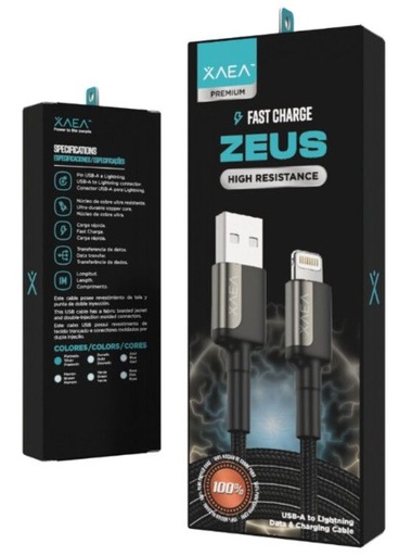[CABX0810410] CABLE USB LIGHTNING X-104C - ZEUS - XAEA - PLATEADO