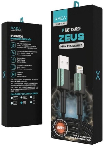 [CABX0810406] CABLE USB LIGHTNING X-104C - ZEUS - XAEA - VERDE