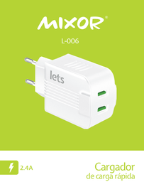 [CARM09006010] CARGADOR RED M-006 - 12W - 2USB - MIXOR BLANCO