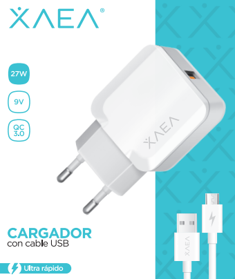 [CARX0501001] CARGADOR RED X-010 CABLE  C - XAEA BLANCO
