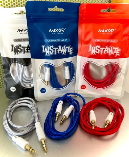 [CABM01B0104] CABLE AUX 3,5 M-003 - INSTANTE - MIXOR - AZUL